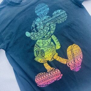 Disney Men's Mickey Mouse Graphic Neon Rainbow Large Cotton Tribal aztec‎